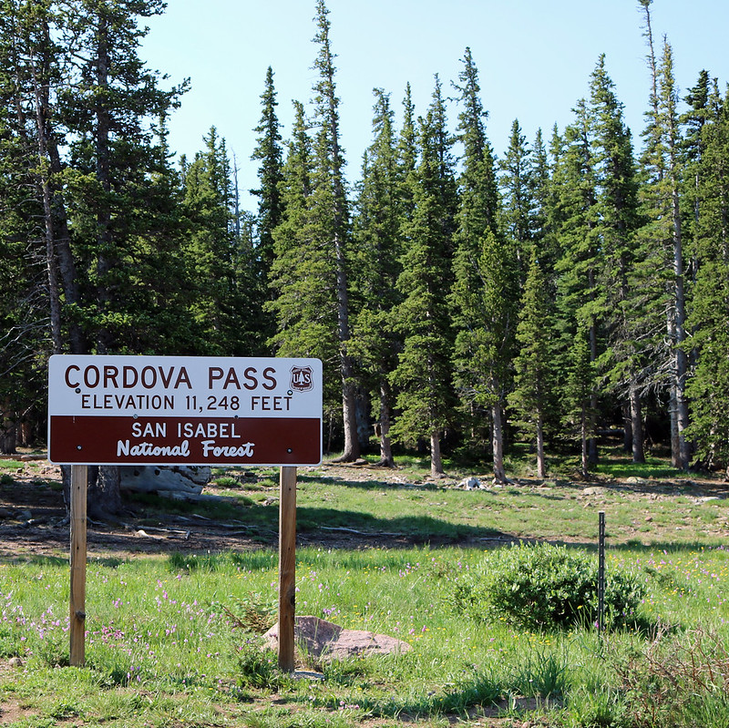 Aguilar, Colorado — Cordova Pass sign at the trailhead in San Isabel National Forest